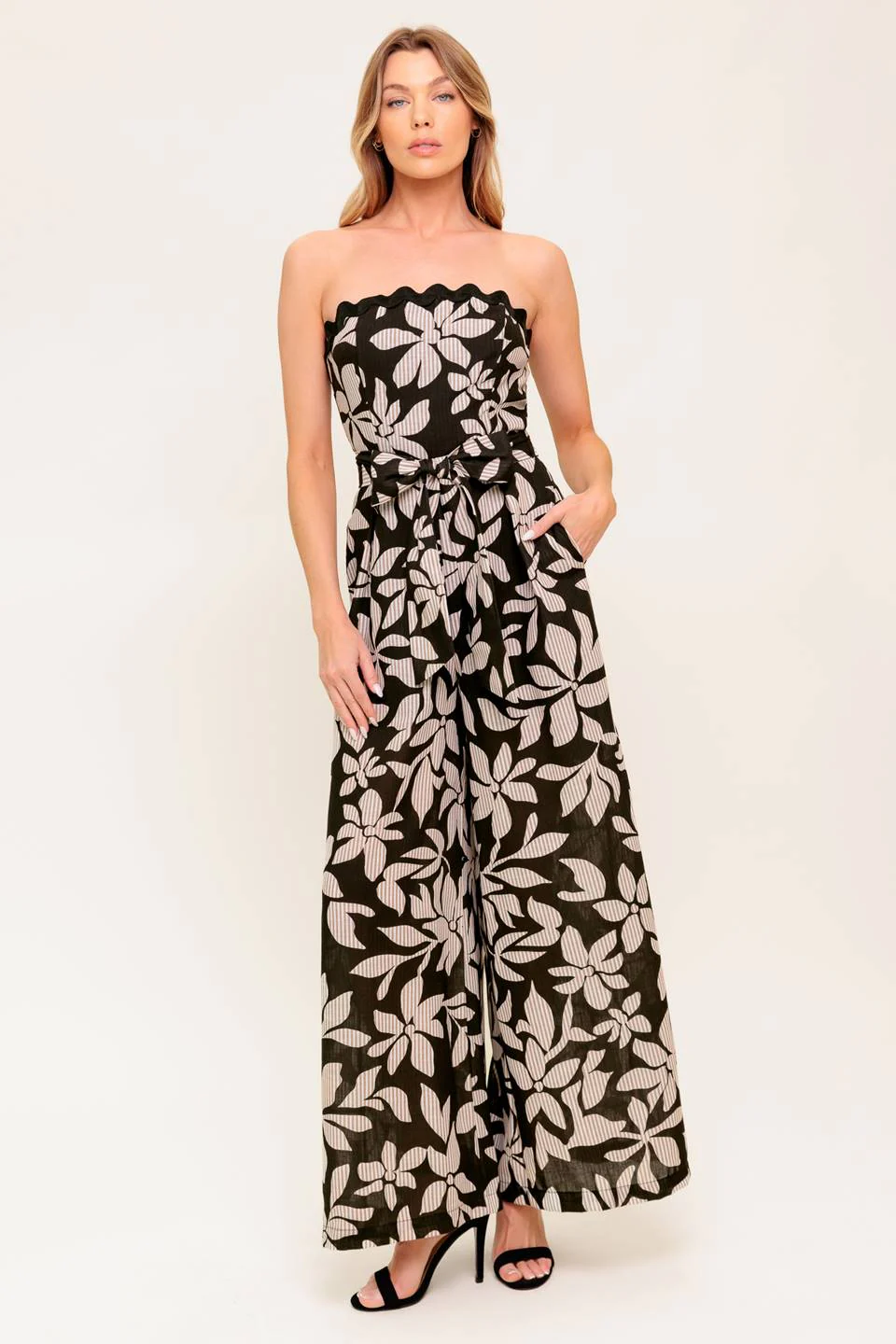 ZARIA STRAPLESS JUMPSUIT - BLACK - Image 3