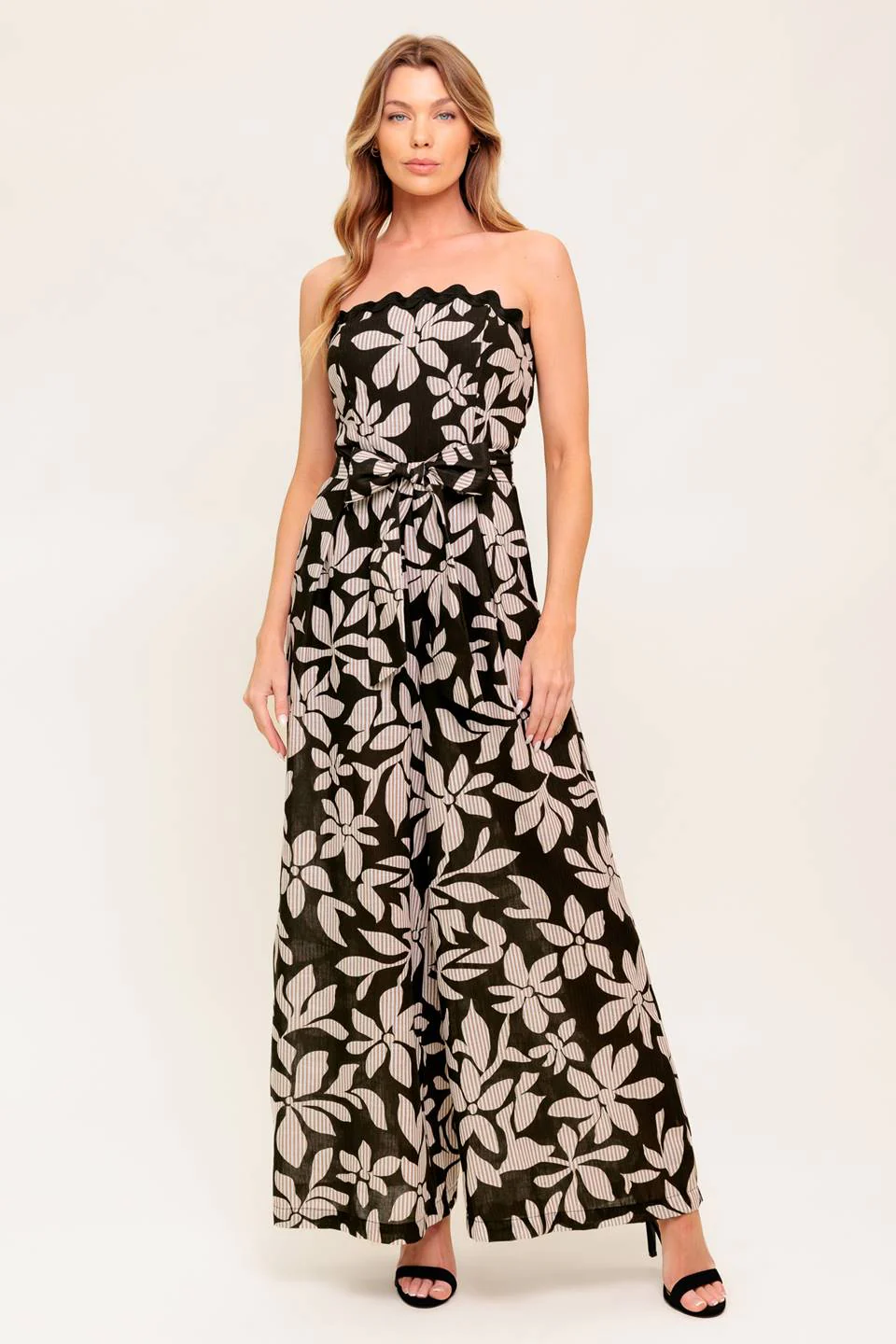 ZARIA STRAPLESS JUMPSUIT - BLACK - Image 4